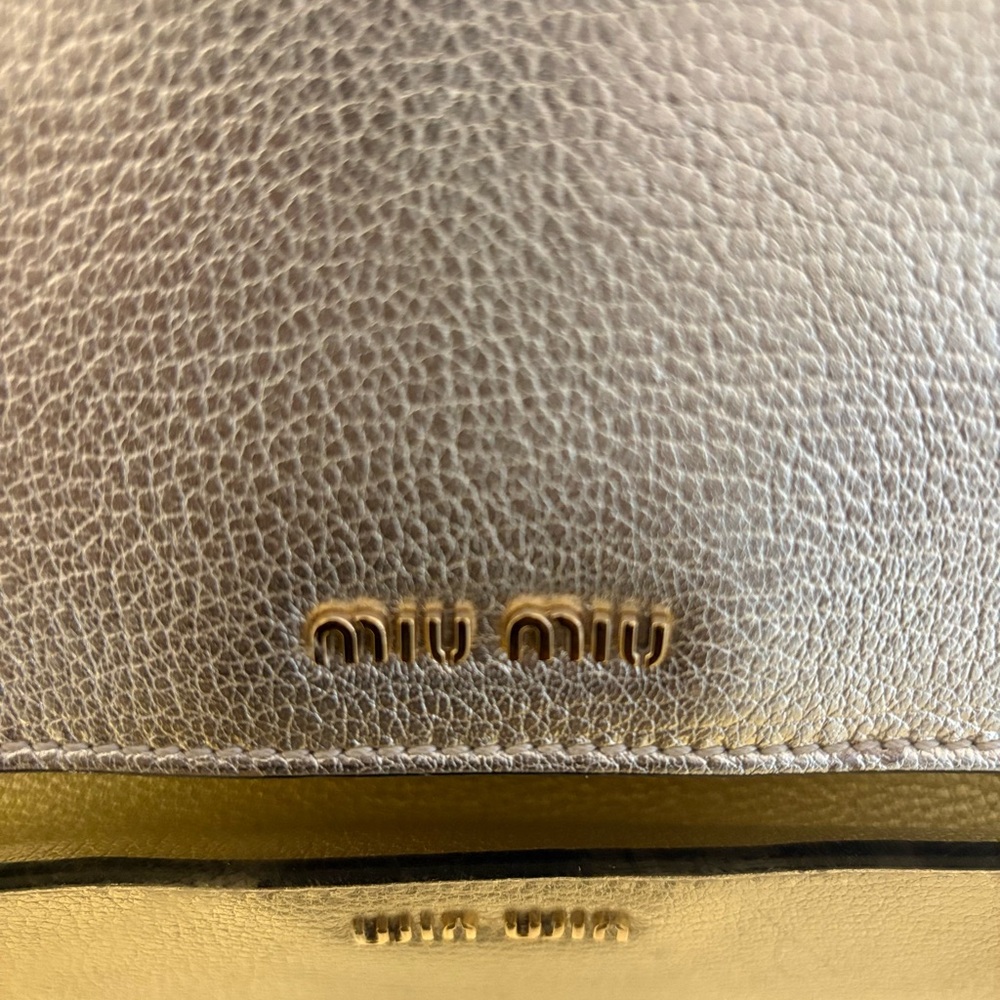 Miu Miu Gold Madras Crystal Embellished Crossbody Bag - Picture 6 of 13
